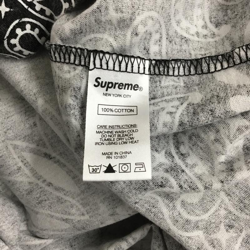 シュプリーム Supreme Tシャツ 半袖 21SS smallBoxbandanatee バンダナTシャツ プリントTシャツ 半袖カットソー L 総柄 黒 / ブラック / X 白 / ホワイト /  メンズ USED 古着 中古 10100597