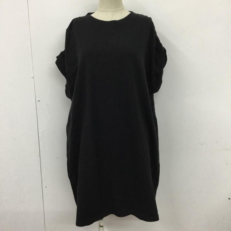 スライ SLY ワンピース ミニスカート 030ESY83-3250 GATHER PUFF MINI OP カットソーOP FREE 無地 黒 / ブラック /  レディース USED 古着 中古 10100662