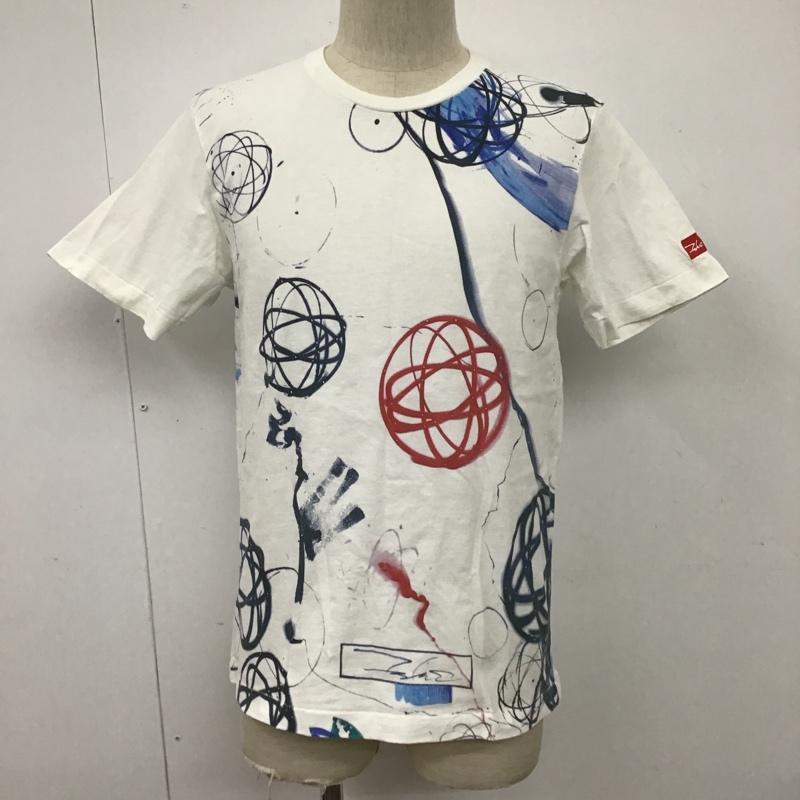 ユニクロ UNIQLO Tシャツ 半袖 341-194457 FUTURA コラボ M 総柄 白 / ホワイト /  メンズ USED 古着 中古 10100667