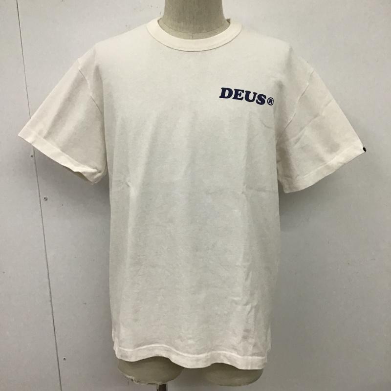 デウスエクスマキナ DEUS EX MACHINA Tシャツ 半袖 バックプリント M ロゴ、文字 白 / ホワイト /  メンズ USED 古着 中古 10100679