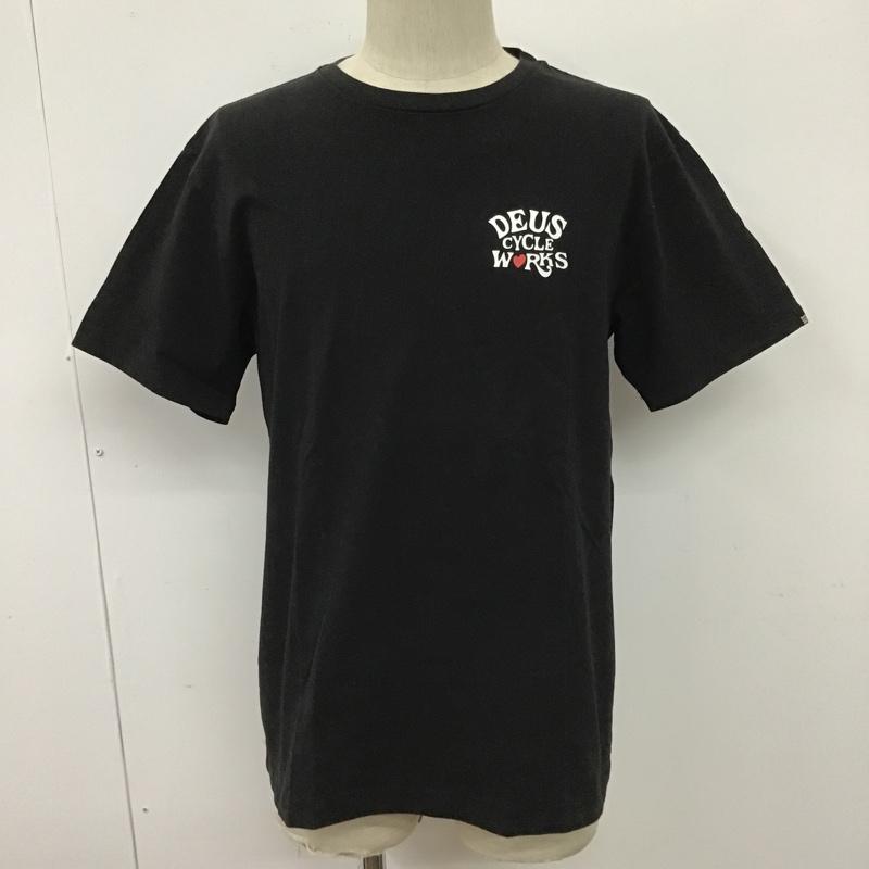 デウスエクスマキナ DEUS EX MACHINA Tシャツ 半袖 バックプリント M ロゴ、文字 黒 / ブラック /  メンズ USED 古着 中古 10100680