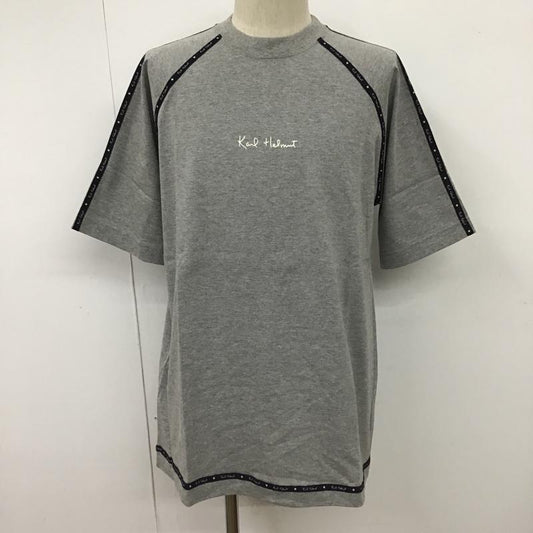 カールヘルム KARLHELMUT Tシャツ 半袖 半袖カットソー プリントTシャツ クルーネックカットソー ラグラン L ロゴ、文字 灰 / グレー /  メンズ USED 古着 中古 10100731
