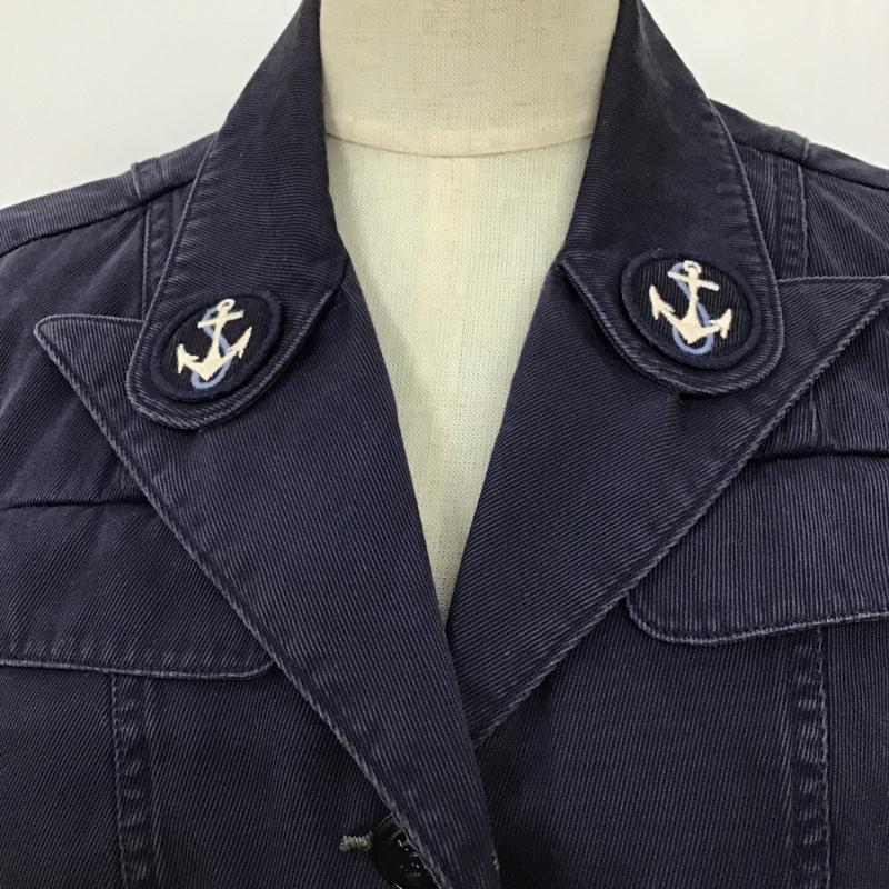 ラルフローレン RALPHLAUREN ジャケット、上着 ジャケット、ブレザー ジャケット カジュアルジャケット カラージャケット 前ボタンジャケット タイトジャケット 無地 紺 / ネイビー /  レディース USED 古着 中古 10100795
