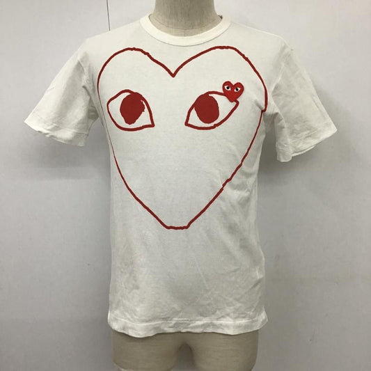 プレイコムデギャルソン PLAY COMME des GARCONS Tシャツ 半袖 AZ-T100 ハート ワッペン S プリント 白 / ホワイト /  メンズ USED 古着 中古 10100822