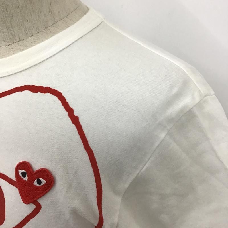 プレイコムデギャルソン PLAY COMME des GARCONS Tシャツ 半袖 AZ-T100 ハート ワッペン S プリント 白 / ホワイト /  メンズ USED 古着 中古 10100822