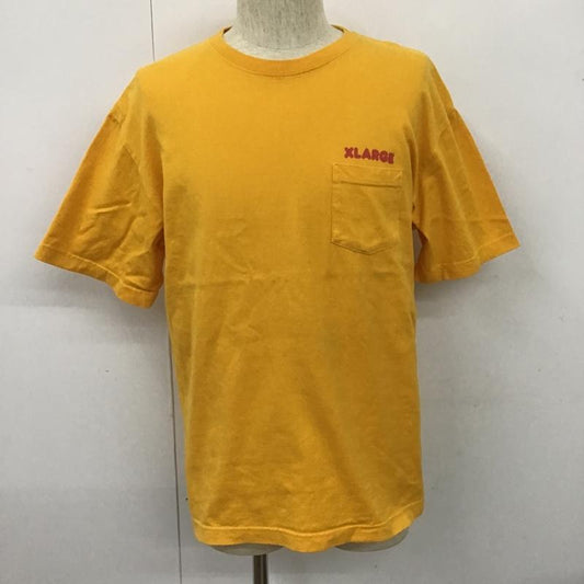 エクストララージ XLARGE Tシャツ 半袖 半袖カットソー プリントTシャツ クルーネックカットソー L ロゴ、文字 黄 / イエロー /  メンズ USED 古着 中古 10100850