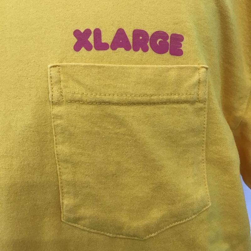 エクストララージ XLARGE Tシャツ 半袖 半袖カットソー プリントTシャツ クルーネックカットソー L ロゴ、文字 黄 / イエロー /  メンズ USED 古着 中古 10100850