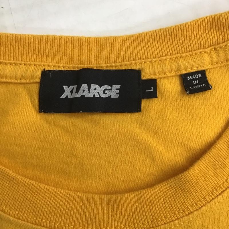 エクストララージ XLARGE Tシャツ 半袖 半袖カットソー プリントTシャツ クルーネックカットソー L ロゴ、文字 黄 / イエロー /  メンズ USED 古着 中古 10100850