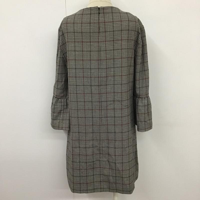 ザラウーマン ZARA WOMAN ワンピース ミニスカート チェックワンピース フリル袖 クルーネックワンピース ミニワンピース S チェック 白 / ホワイト / X 黒 / ブラック / X 赤 / レッド /  レディース USED 古着 中古 10100905