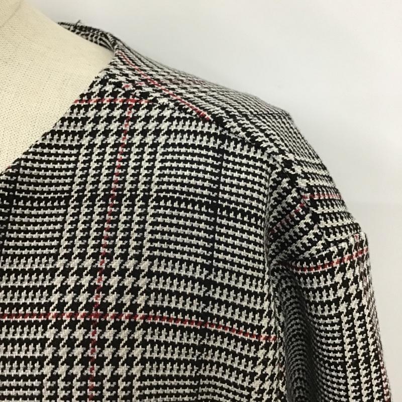 ザラウーマン ZARA WOMAN ワンピース ミニスカート チェックワンピース フリル袖 クルーネックワンピース ミニワンピース S チェック 白 / ホワイト / X 黒 / ブラック / X 赤 / レッド /  レディース USED 古着 中古 10100905