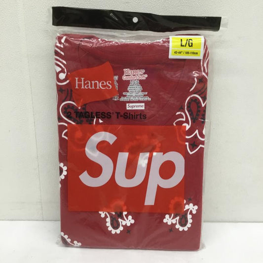 シュプリーム Supreme Tシャツ 半袖 Hanes ヘインズ Bandana Tagless Tees 2Pack L バンダナ柄 赤 / レッド /  メンズ USED 古着 中古 10100916