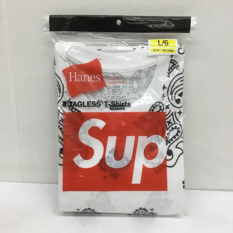 シュプリーム Supreme Tシャツ 半袖 Hanes L バンダナ柄 白 / ホワイト /  メンズ USED 古着 中古 10100917