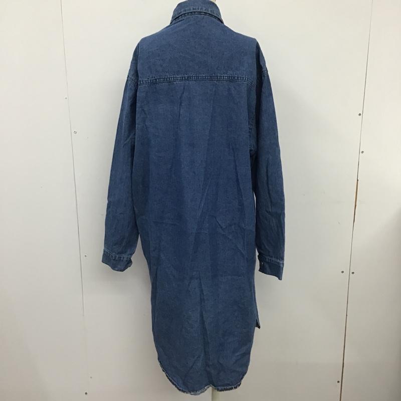 トゥーザシー To the sea ワンピース ひざ丈スカート デニムワンピース FREE 無地 水色 / ライトブルー /  レディース USED 古着 中古 10100962