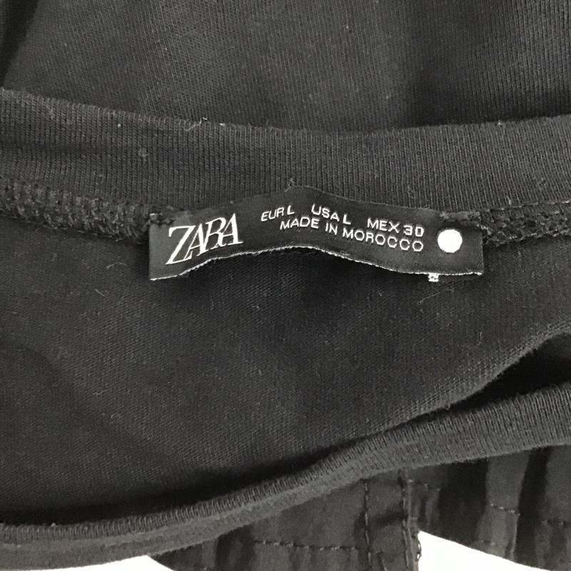 ザラ ZARA カットソー 半袖 L 無地 黒 / ブラック /  レディース USED 古着 中古 10100968