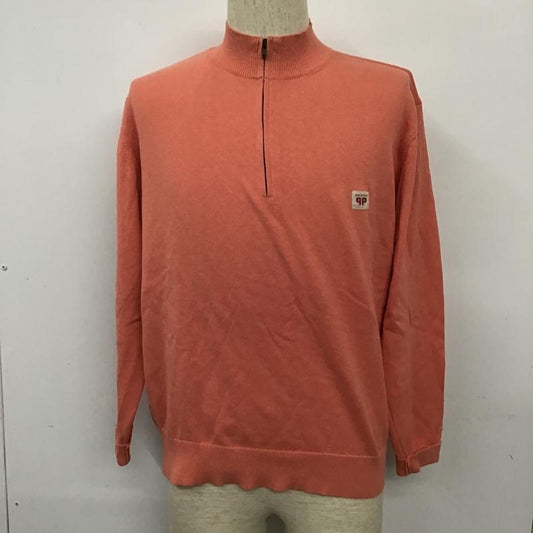パパス PAPAS ニット、セーター 長袖 ハーフジップ M 無地 桃 / ピンク /  メンズ USED 古着 中古 10101003