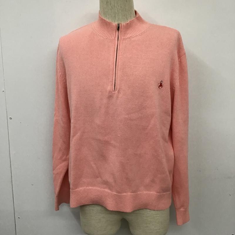パパス PAPAS ニット、セーター 長袖 ハーフジップ M 無地 桃 / ピンク /  メンズ USED 古着 中古 10101008