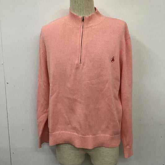 パパス PAPAS ニット、セーター 長袖 ハーフジップ M 無地 桃 / ピンク /  メンズ USED 古着 中古 10101008