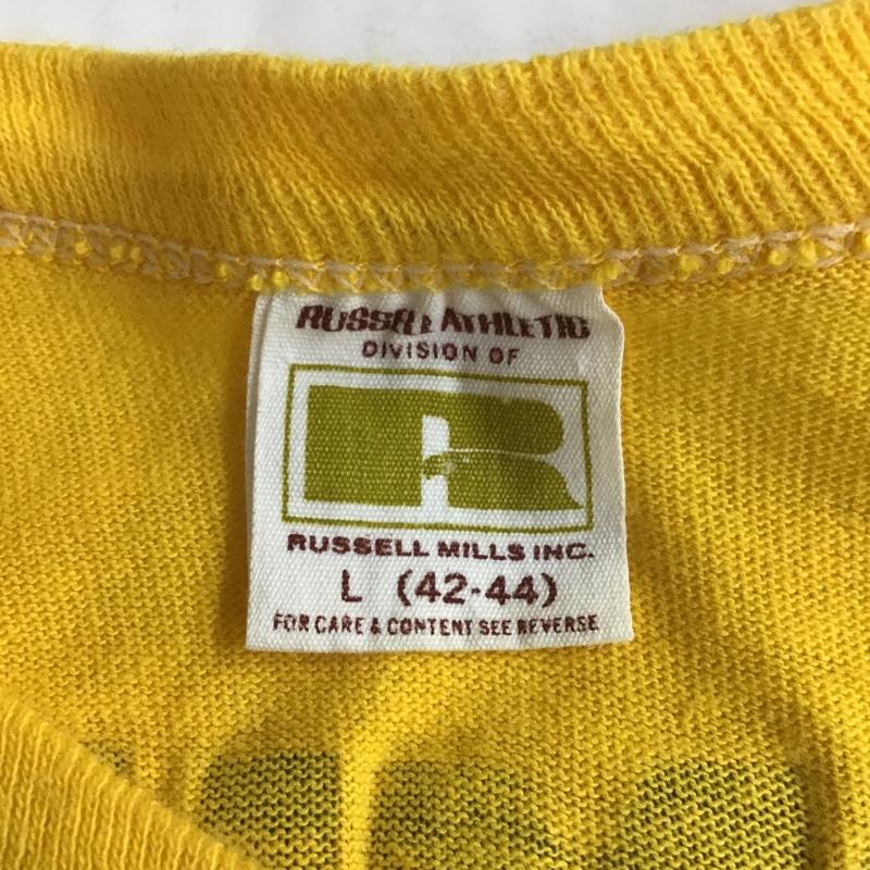 ラッセル RUSSELL Tシャツ 半袖 半袖カットソー プリントTシャツ クルーネックカットソー 70s 古着 L プリント 黄 / イエロー /  メンズ USED 古着 中古 10101022