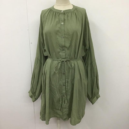 ローリーズファーム LOWRYS FARM シャツ、ブラウス 長袖 LF621052AD ヨウリュウチュニックブラウス ノーカラーシャツ パフスリーブ FREE 無地 カーキ / カーキ /  レディース USED 古着 中古 10101053