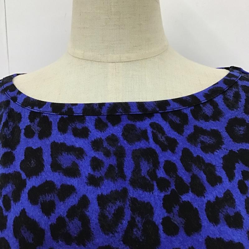 マイケルコース MICHAEL KORS ワンピース ひざ丈スカート MH58VHV3HN 長袖 XS ヒョウ柄・レオパード柄 黒 / ブラック / X 青 / ブルー /  レディース USED 古着 中古 10101055