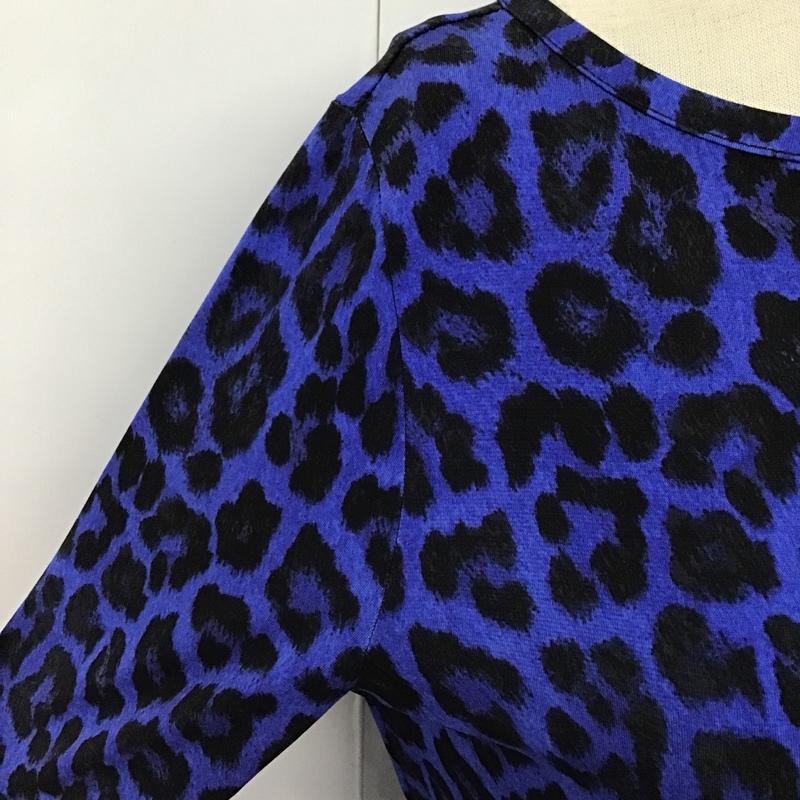 マイケルコース MICHAEL KORS ワンピース ひざ丈スカート MH58VHV3HN 長袖 XS ヒョウ柄・レオパード柄 黒 / ブラック / X 青 / ブルー /  レディース USED 古着 中古 10101055