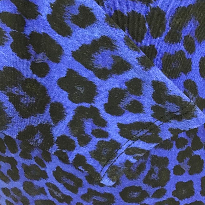 マイケルコース MICHAEL KORS ワンピース ひざ丈スカート MH58VHV3HN 長袖 XS ヒョウ柄・レオパード柄 黒 / ブラック / X 青 / ブルー /  レディース USED 古着 中古 10101055