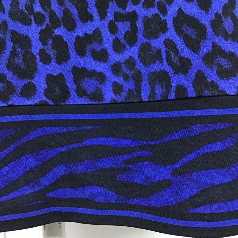マイケルコース MICHAEL KORS ワンピース ひざ丈スカート MH58VHV3HN 長袖 XS ヒョウ柄・レオパード柄 黒 / ブラック / X 青 / ブルー /  レディース USED 古着 中古 10101055