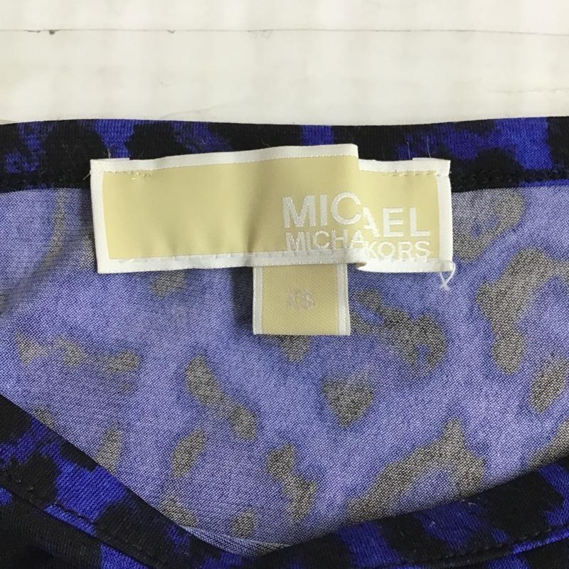 マイケルコース MICHAEL KORS ワンピース ひざ丈スカート MH58VHV3HN 長袖 XS ヒョウ柄・レオパード柄 黒 / ブラック / X 青 / ブルー /  レディース USED 古着 中古 10101055