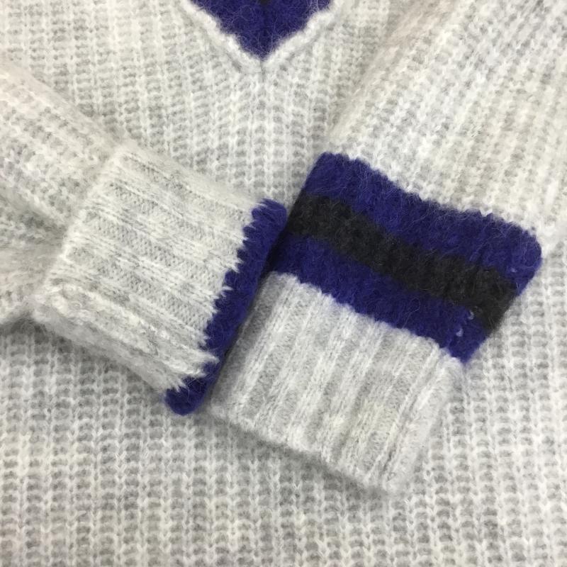 ステューシー STUSSY ニット、セーター 長袖 Mohair Tennis Sweater モヘア テニスセーター S 灰 / グレー /  メンズ USED 古着 中古 10101089