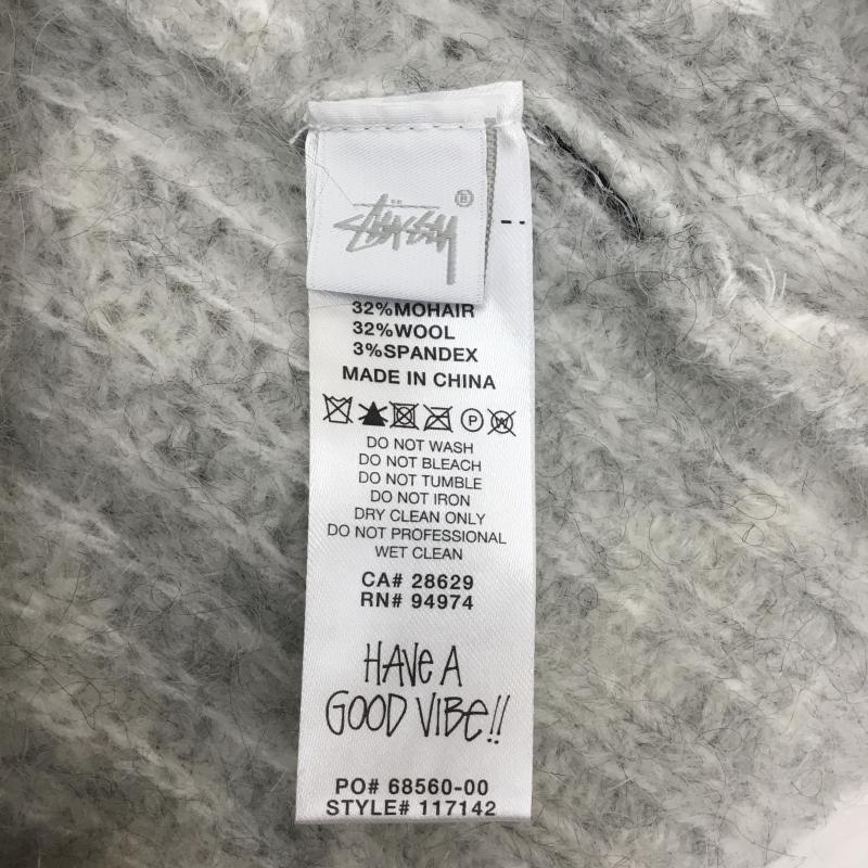 ステューシー STUSSY ニット、セーター 長袖 Mohair Tennis Sweater モヘア テニスセーター S 灰 / グレー /  メンズ USED 古着 中古 10101089