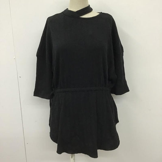 アズールバイマウジー AZUL BY MOUSSY カットソー 半袖 250DAS80-043H SHOULDER SLIT BLOUSING ネックスリット タグ付き S 無地 黒 / ブラック /  レディース USED 古着 中古 10101096