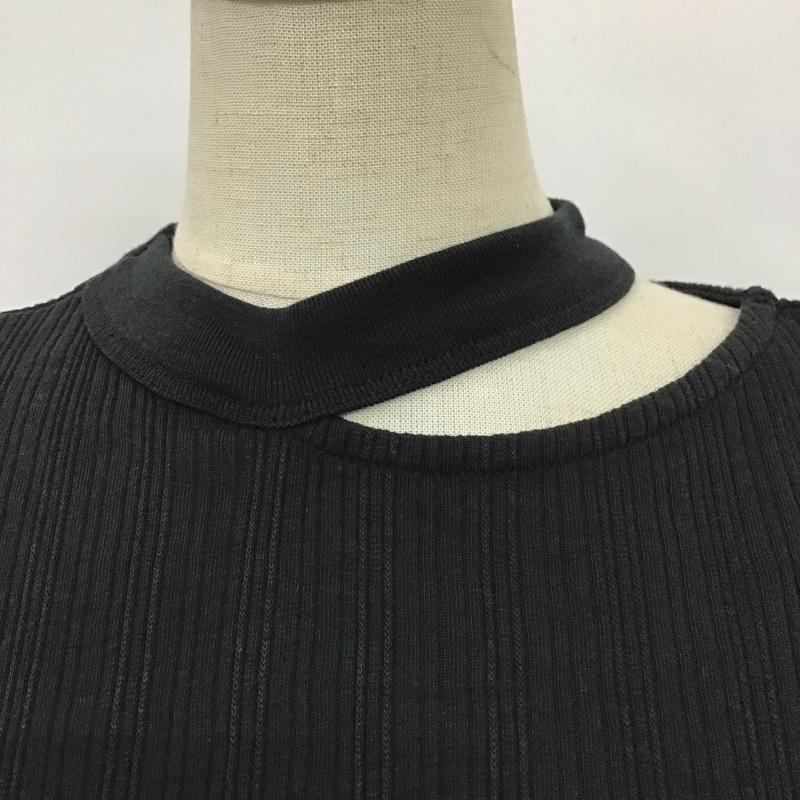 アズールバイマウジー AZUL BY MOUSSY カットソー 半袖 250DAS80-043H SHOULDER SLIT BLOUSING ネックスリット タグ付き S 無地 黒 / ブラック /  レディース USED 古着 中古 10101096