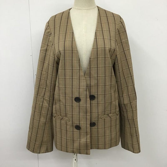 ジーナシス JEANASIS ジャケット、上着 ジャケット、ブレザー JS071232SL ノーカラー FREE チェック ベージュ / ベージュ / X 黒 / ブラック / X 橙 / オレンジ / X 灰 / グレー /  レディース USED 古着 中古 10101097