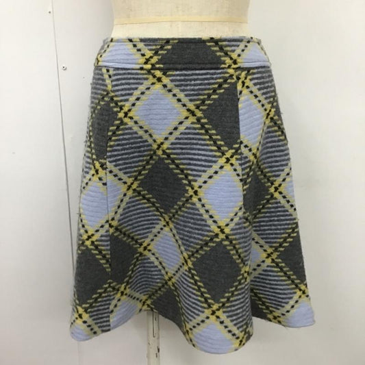 ブルーレーベル・クレストブリッジ BLUE LABEL CRESTBRIDGE スカート ひざ丈スカート 55S19-253-07 ウール フレアスカート 38 チェック 灰 / グレー / X 水色 / ライトブルー / X 黒 / ブラック / X ベージュ / ベージュ /  レディース USED 古着 中古 10101113