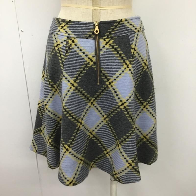 ブルーレーベル・クレストブリッジ BLUE LABEL CRESTBRIDGE スカート ひざ丈スカート 55S19-253-07 ウール フレアスカート 38 チェック 灰 / グレー / X 水色 / ライトブルー / X 黒 / ブラック / X ベージュ / ベージュ /  レディース USED 古着 中古 10101113