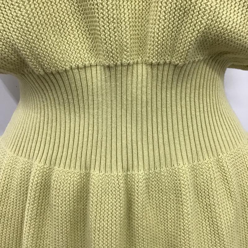 ローリーズファーム LOWRYS FARM カットソー 半袖 LF620118AD Vネック 2WAY 前後着 サマーニット FREE 無地 黄 / イエロー /  レディース USED 古着 中古 10101130