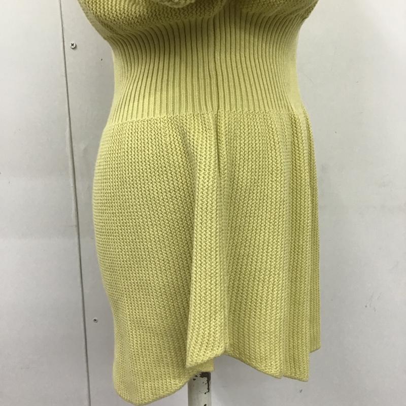 ローリーズファーム LOWRYS FARM カットソー 半袖 LF620118AD Vネック 2WAY 前後着 サマーニット FREE 無地 黄 / イエロー /  レディース USED 古着 中古 10101130