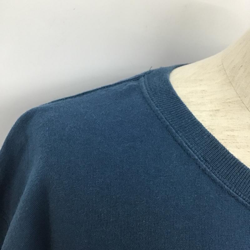 カーハート Carhartt Tシャツ 半袖 K87 984 クルーネック 胸ポケット XL ロゴ、文字 青 / ブルー /  メンズ USED 古着 中古 10101160