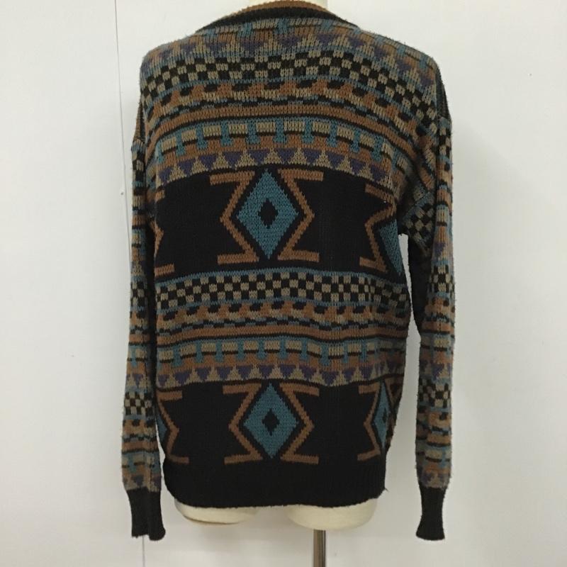 古着 USED カーディガン 長袖 campus 80年代 Vネック XL 総柄 マルチカラー / マルチカラー /  メンズ USED 古着 中古 10101186