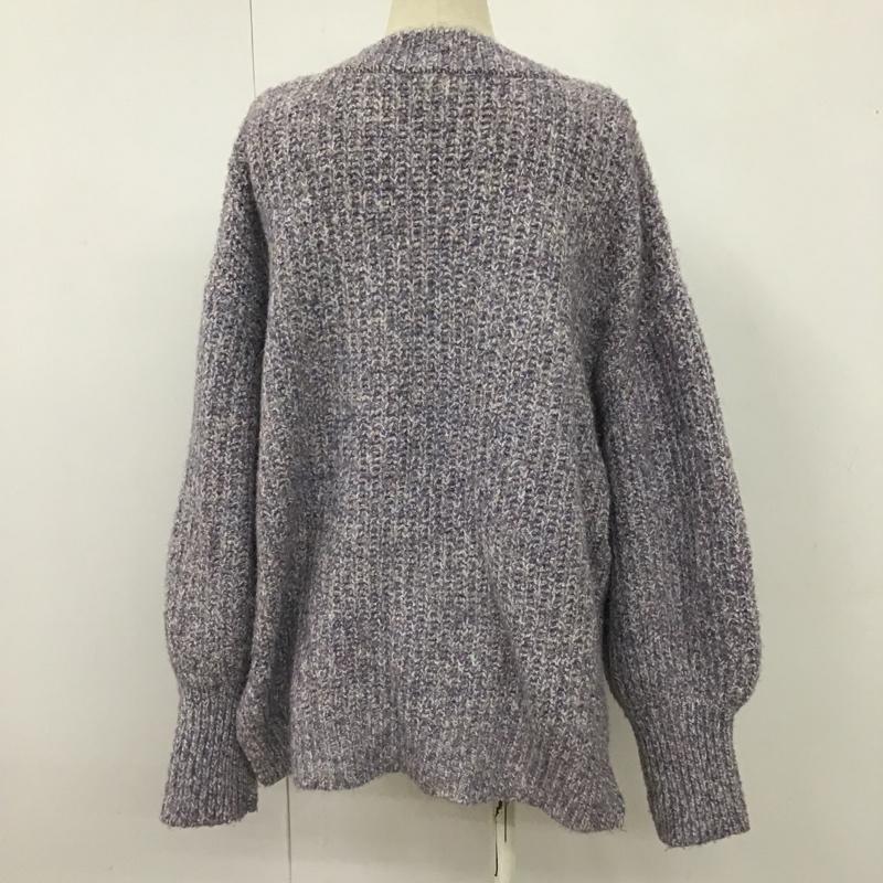 ムルーア MURUA ニット、セーター 長袖 012162601101-01 ボリュームスリーブバルキーニット 2WAY 前後着 FREE 無地 紫 / パープル /  レディース USED 古着 中古 10101196