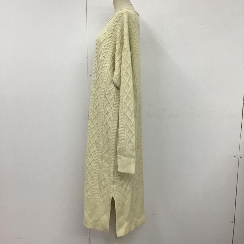 ケービーエフ KBF ワンピース ロングスカート KC87-26M040 ケーブルロングロングワンピース ニット サイドスリット FREE  オフホワイト / オフホワイト /  レディース USED 古着 中古 10101206