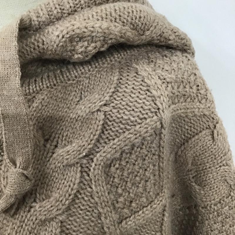 ヘザー Heather ニット、セーター 長袖 長袖ニットカットソー ケーブルニット フード付きニットカットソー セーター FREE 無地 ベージュ / ベージュ /  レディース USED 古着 中古 10101231