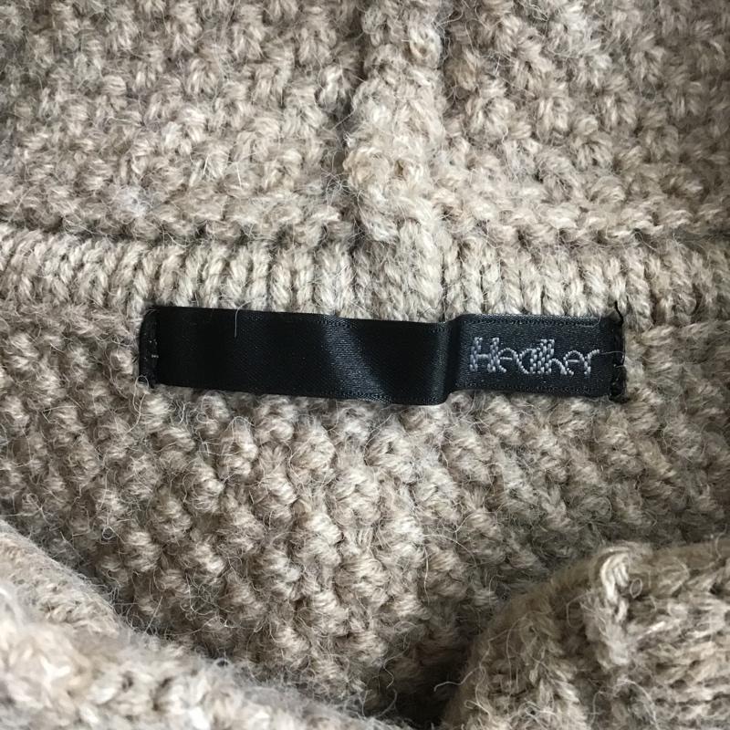 ヘザー Heather ニット、セーター 長袖 長袖ニットカットソー ケーブルニット フード付きニットカットソー セーター FREE 無地 ベージュ / ベージュ /  レディース USED 古着 中古 10101231