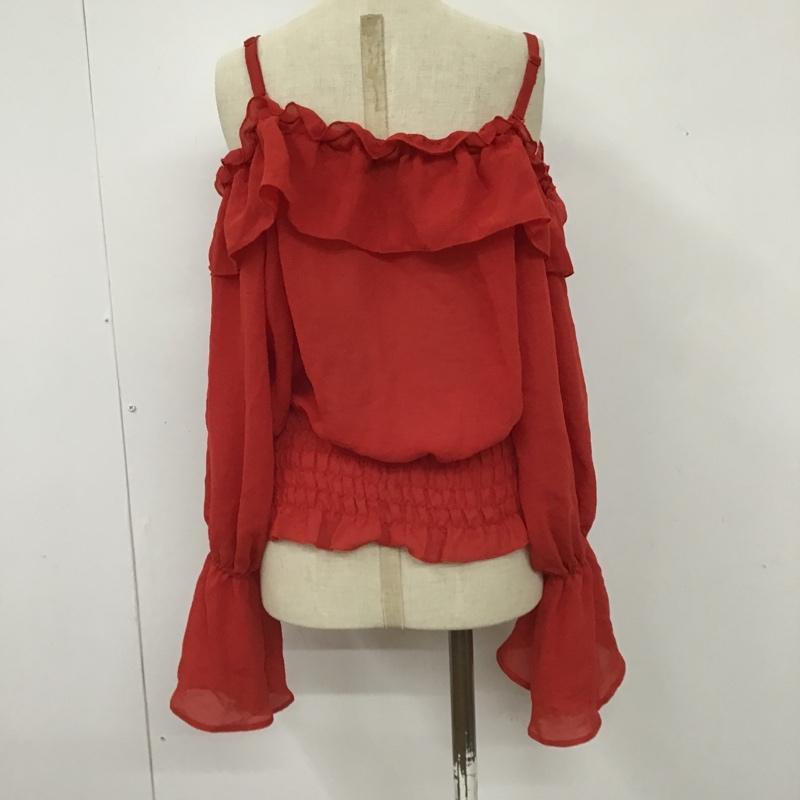 ダブルクローゼット w closet カットソー 長袖 FREE 刺繍 赤 / レッド /  レディース USED 古着 中古 10101239