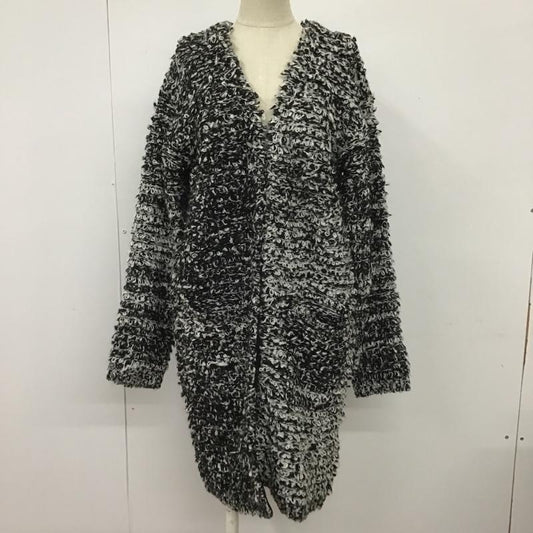 リエンダ rienda カーディガン 長袖 110AAA70-0650 カーディガン ロングカーディガン ニットカーディガン 前開きロングカーディガン FREE 総柄 白 / ホワイト / X 黒 / ブラック /  レディース USED 古着 中古 10101244