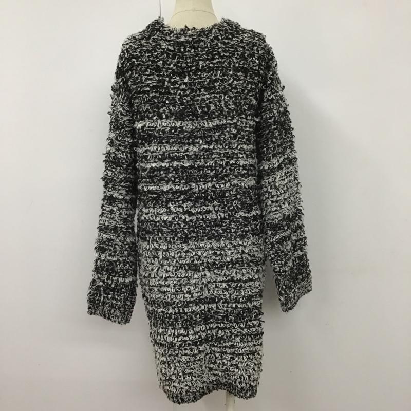 リエンダ rienda カーディガン 長袖 110AAA70-0650 カーディガン ロングカーディガン ニットカーディガン 前開きロングカーディガン FREE 総柄 白 / ホワイト / X 黒 / ブラック /  レディース USED 古着 中古 10101244