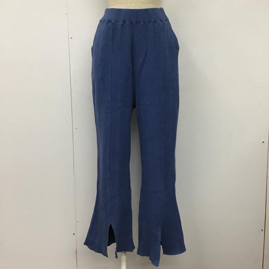 レイビームス Ray BEAMS ボトムス ボトムス 63-23-0291-101 スリットランダムワッフルパンツ カジュアルパンツ フレアパンツ 1 無地 青 / ブルー /  レディース USED 古着 中古 10101263