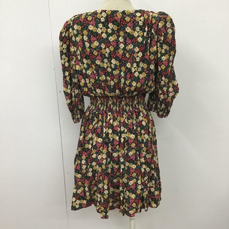 ザラ ZARA ワンピース ひざ丈スカート ミニワンピース 半袖ワンピース 花柄ワンピース フレアワンピース S 総柄 X 花柄 マルチカラー / マルチカラー /  レディース USED 古着 中古 10101266