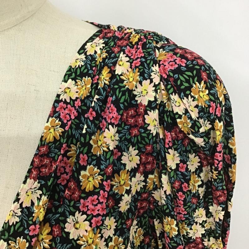 ザラ ZARA ワンピース ひざ丈スカート ミニワンピース 半袖ワンピース 花柄ワンピース フレアワンピース S 総柄 X 花柄 マルチカラー / マルチカラー /  レディース USED 古着 中古 10101266