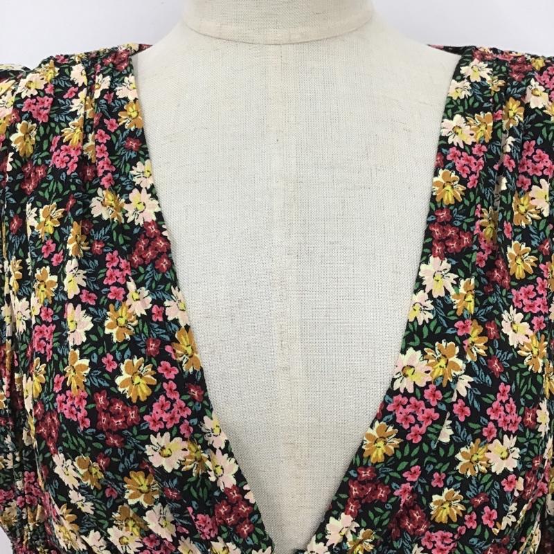 ザラ ZARA ワンピース ひざ丈スカート ミニワンピース 半袖ワンピース 花柄ワンピース フレアワンピース S 総柄 X 花柄 マルチカラー / マルチカラー /  レディース USED 古着 中古 10101266